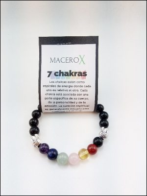 Pulsera de piedras elástica 7 chakras