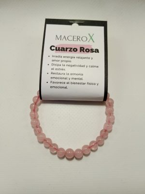 Pulsera de piedras Cuarzo rosa 6mm