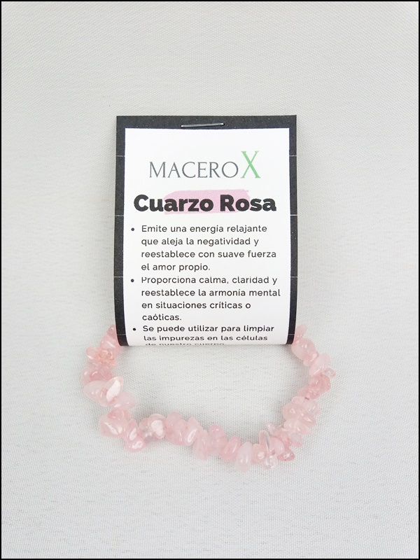Pulsera chip Cuarzo Rosa