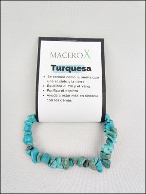 Pulsera chip piedra irregular Turquesa