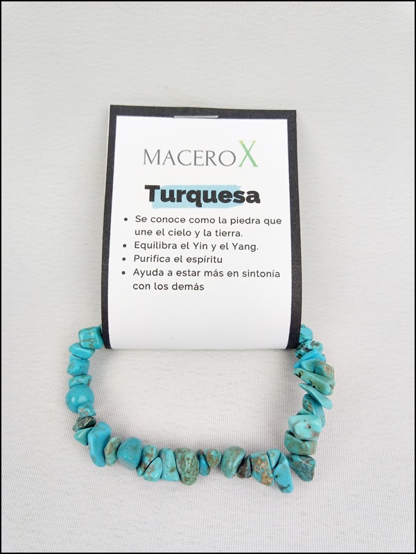 Pulsera chip piedra irregular Turquesa