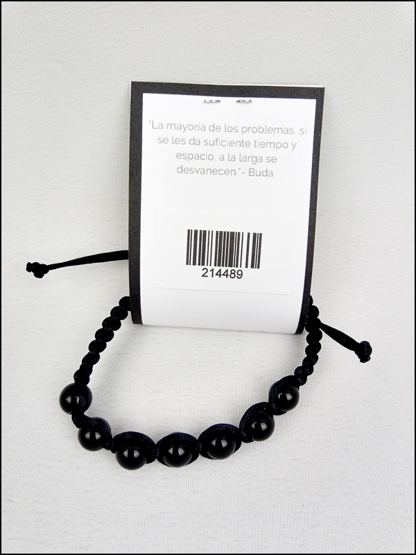 Pulsera de piedras Obsidiana Nudo corredizo