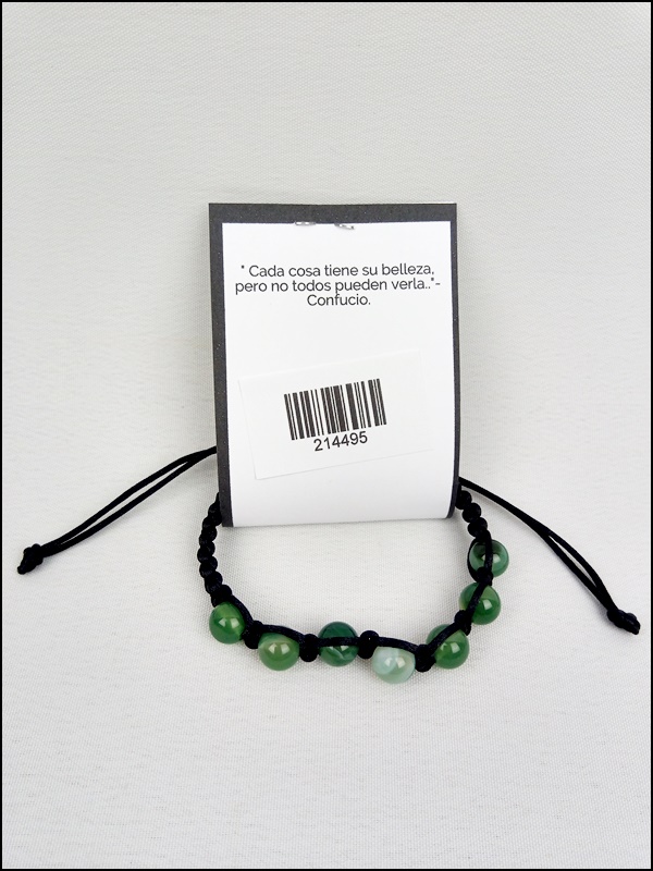 Pulsera Ágata verde Nudo corredizo