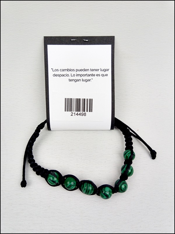 Pulsera Malaquita Nudo corredizo