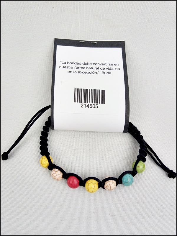 Pulsera Turquesa multicolor nudo corredizo