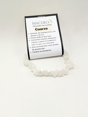 Pulsera de cuarzo irregular transparente piedras naturales claridad mental macerox