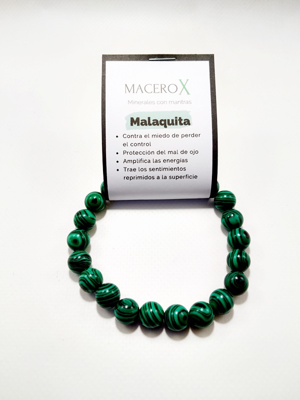 Pulsera de hombre Malaquita 10mm Macerox Pulsera de hombre Malaquita 10mm