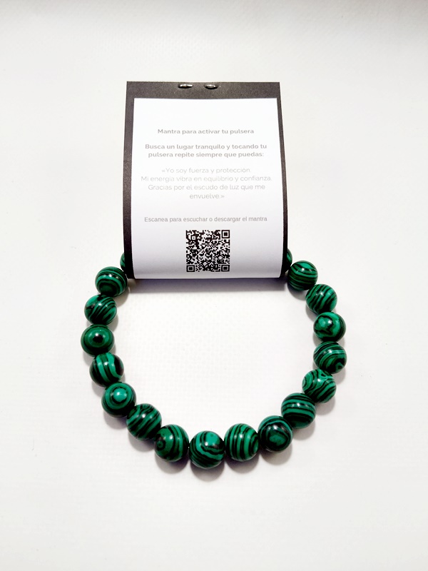 Pulsera de hombre Malaquita 10mm