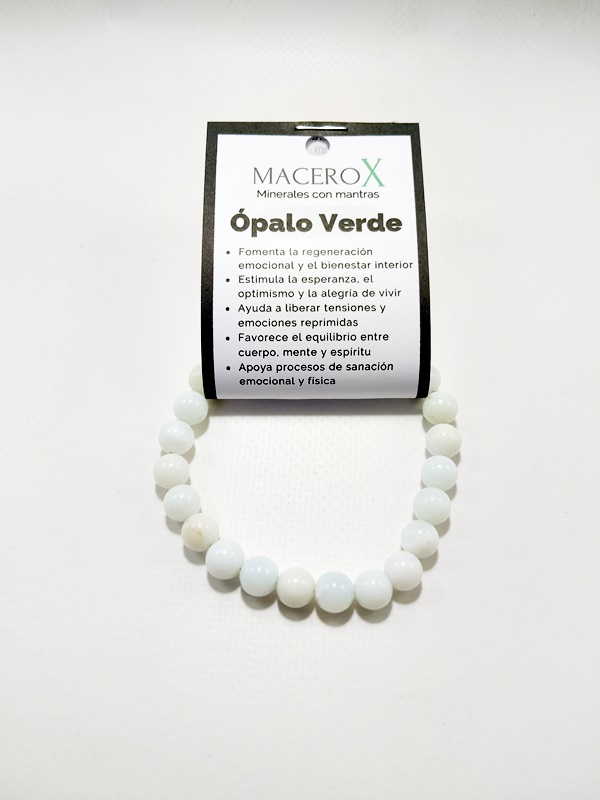 Pulsera de piedras Ópalo Verde de 8mm Macerox Pulsera de piedras Ópalo Verde de 8mm