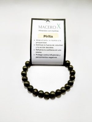 Pulsera de piedras pirita de 8mm