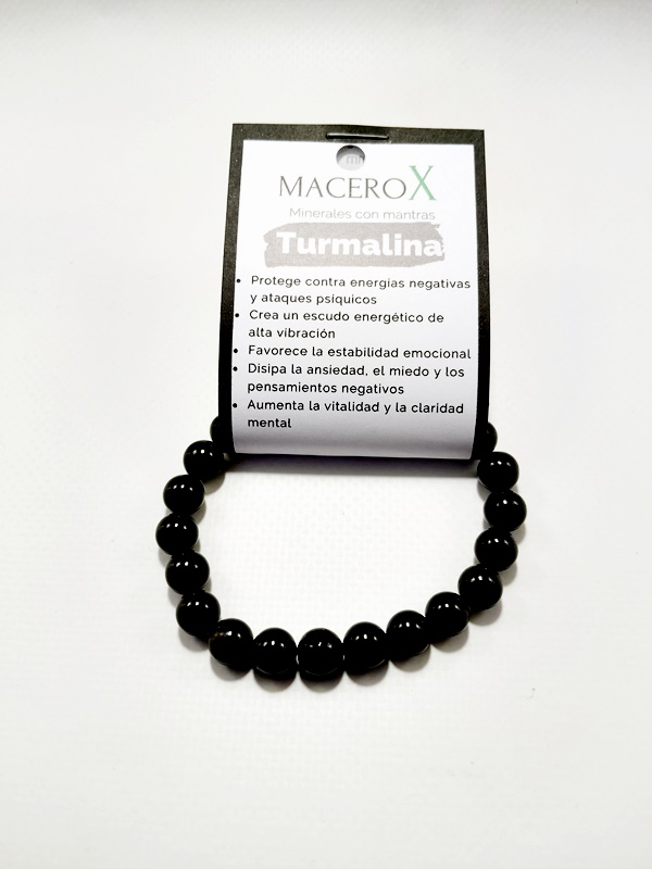 Pulsera de piedras Turmalina de 8mm Macerox Pulsera de piedras Turmalina de 8mm