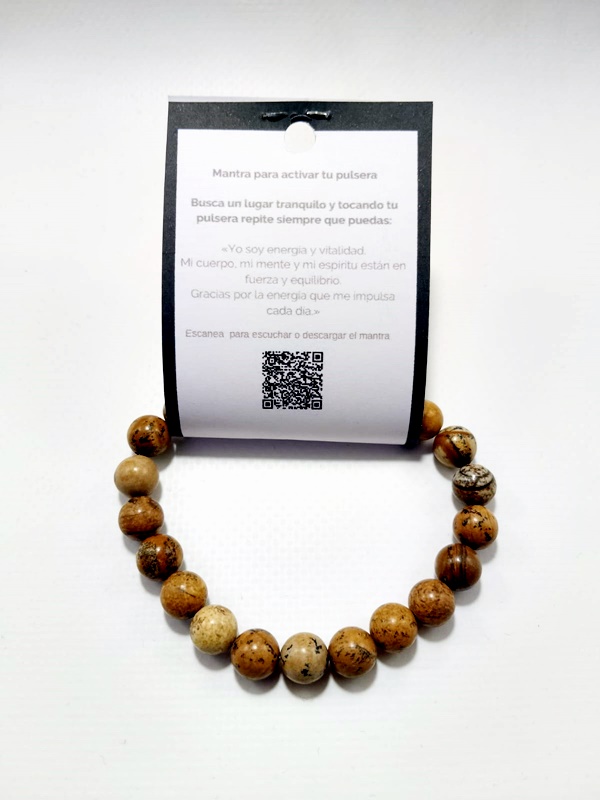 Pulsera de piedras Jaspe Madera 8mm