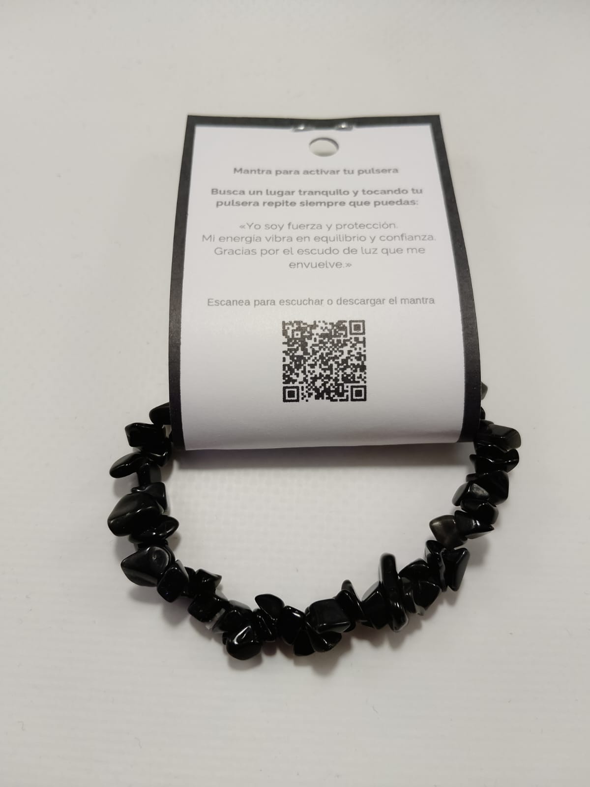 Pulsera de piedra irregular Obsidiana