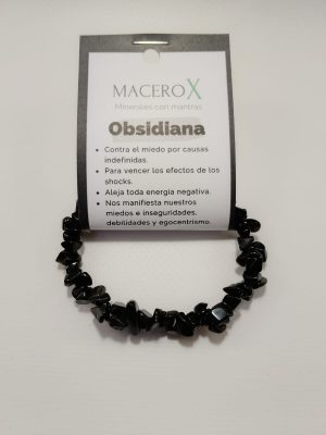 Pulsera de piedra irregular Obsidiana