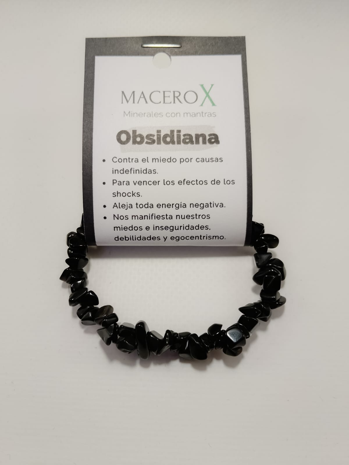 Pulsera de piedra irregular Obsidiana Macerox Pulsera de piedra irregular Obsidiana