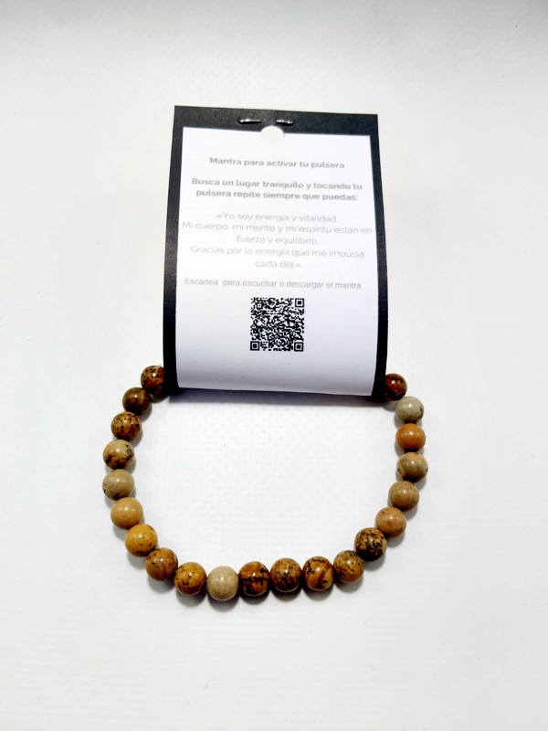 Pulsera de piedras Jaspe Madera 6mm