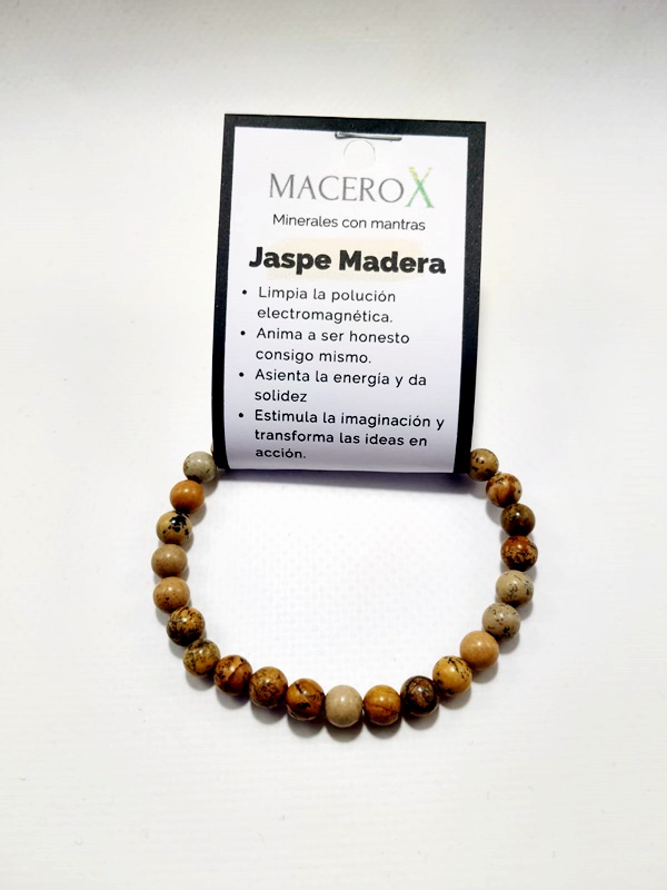 Pulsera de piedras Jaspe Madera 6mm Macerox Pulsera de piedras Jaspe Madera 6mm