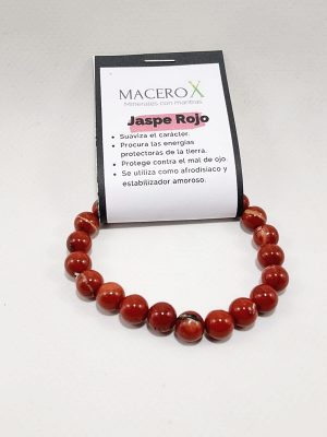 Pulsera de jaspe rojo 8mm protección energética y fortaleza macerox