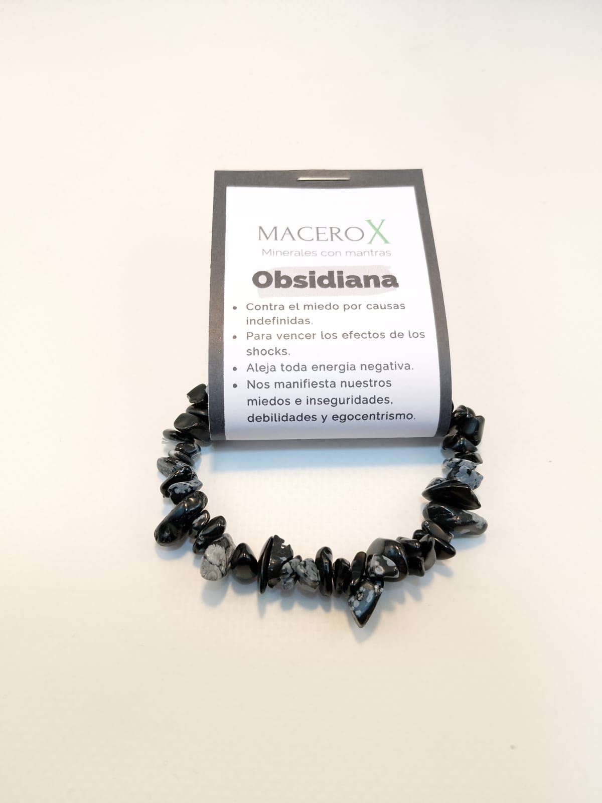 Pulsera de piedra irregular Obsidiana Nevada Macerox Pulsera de piedra