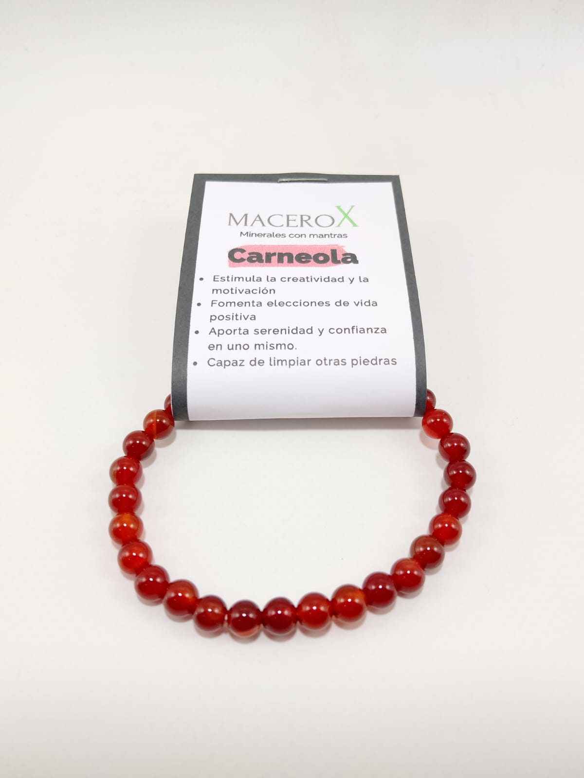 Pulsera de piedras Carneola 6mm Macerox Pulsera de piedras