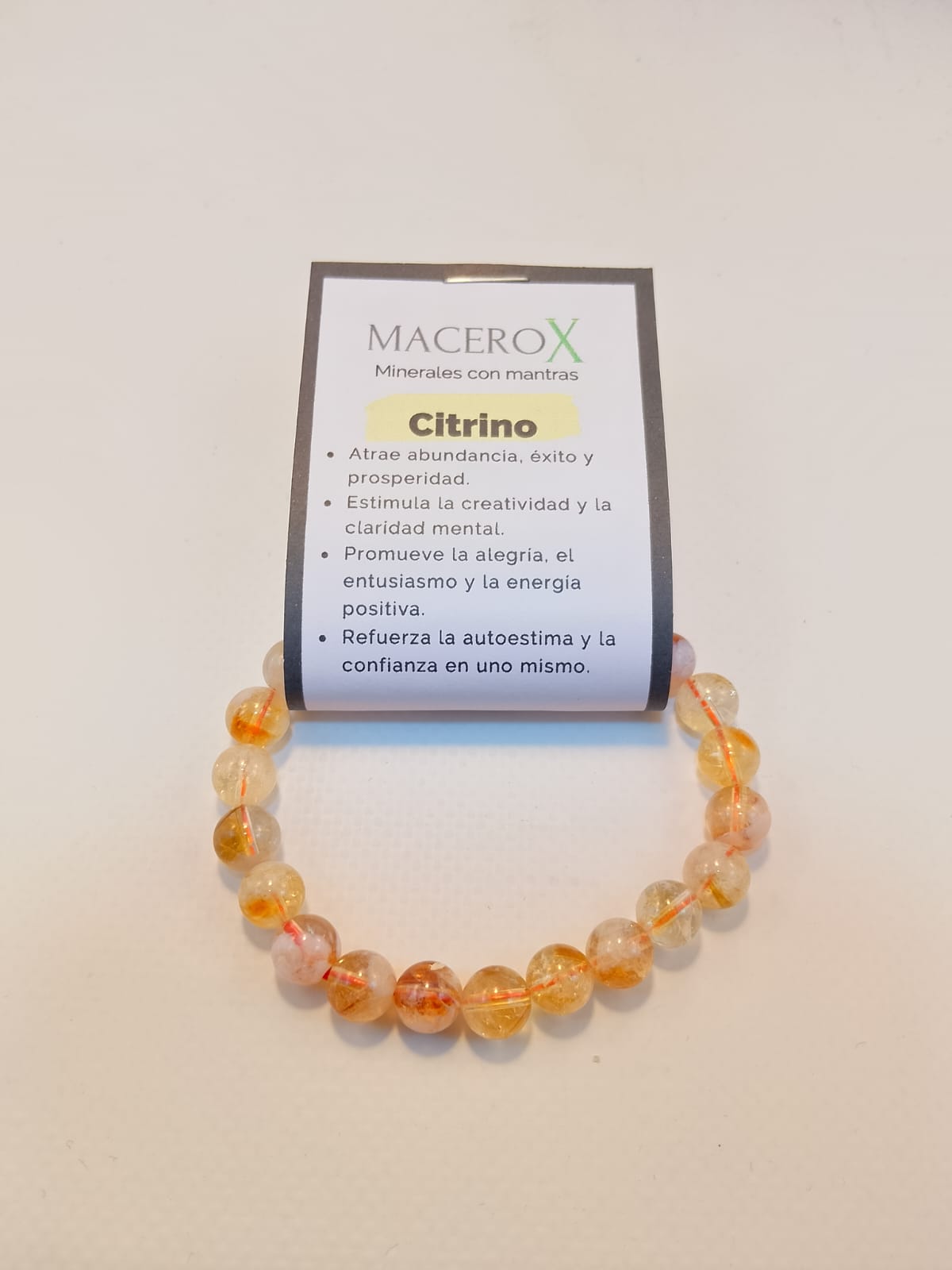 Pulsera de piedras Citrino 8mm Macerox Pulsera de piedras