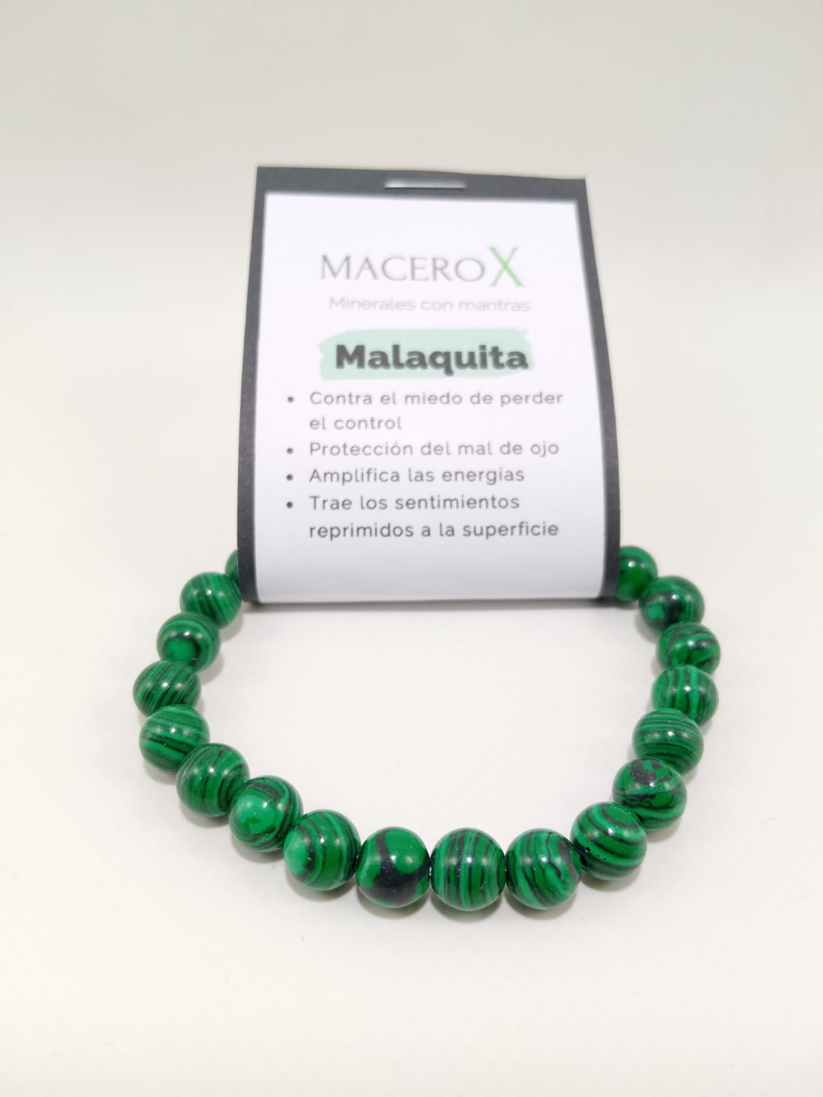 Pulsera de piedras Malaquita 8mm Macerox Pulsera de piedras