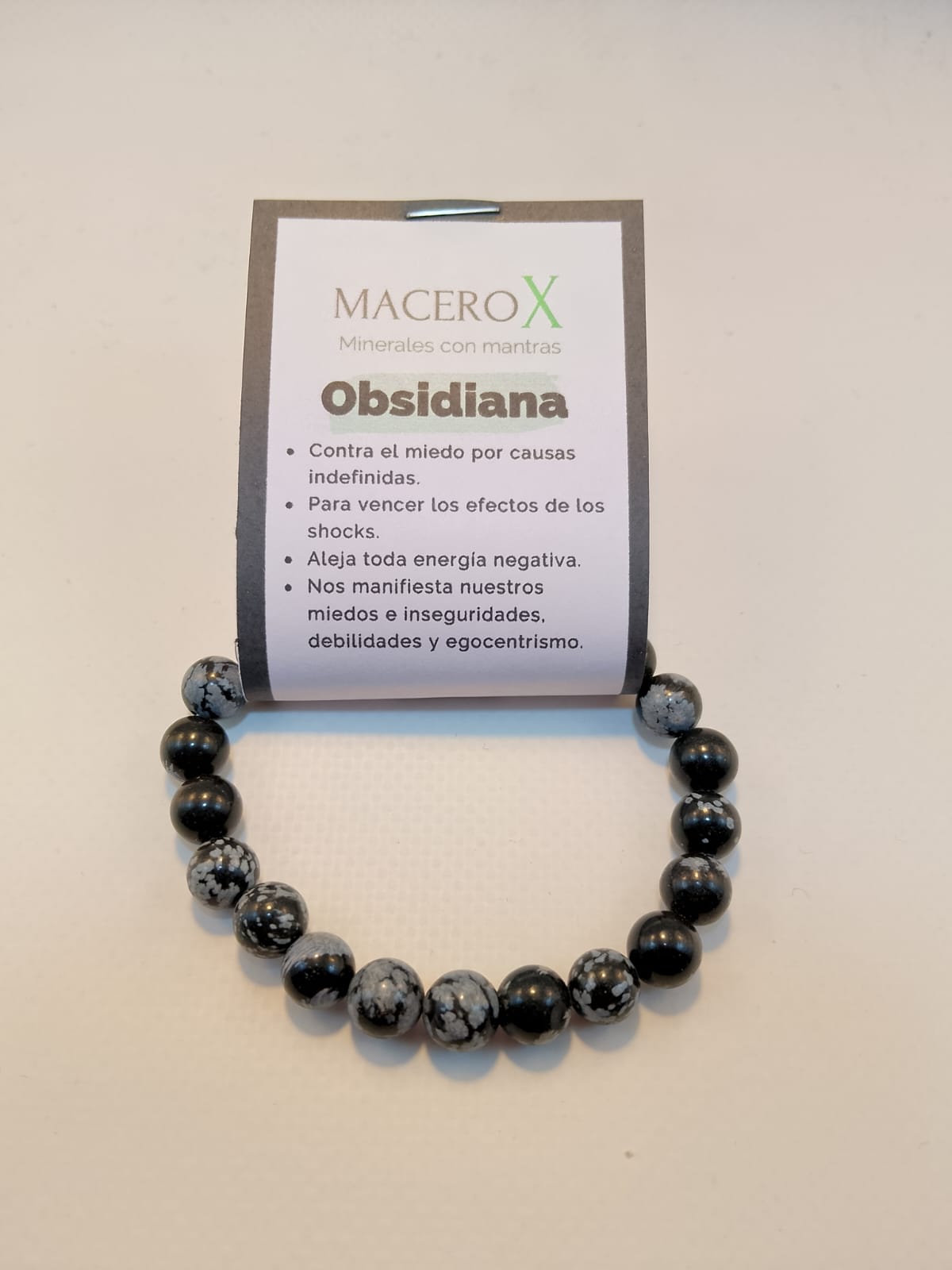 Pulsera de piedras Obsidiana Nevada 8mm Macerox Pulsera de piedras