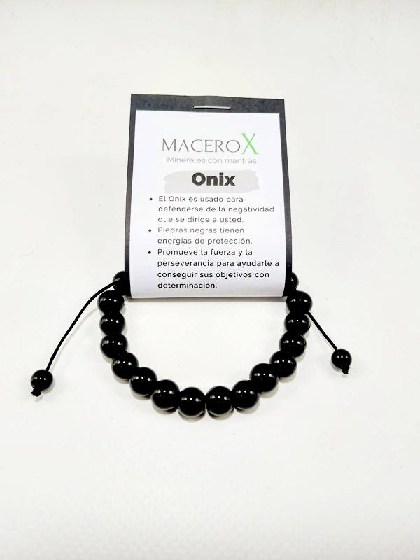 Pulsera de piedras cuerda Onix 8mm Macerox Pulsera de piedras
