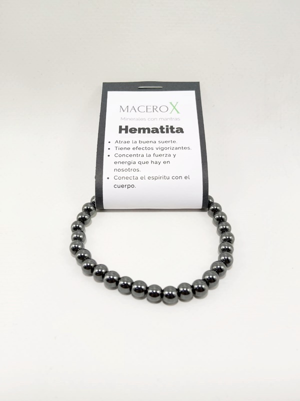 Pulsera de piedras elástica Hematita 6mm Macerox Pulsera de piedras elástica Hematita