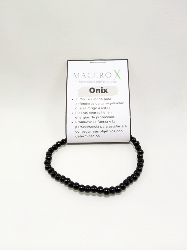 Pulsera de piedras elástica Onix 4mm Macerox Pulsera de piedras Onix