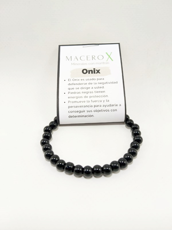 Pulsera de piedras elástica Onix 6mm Macerox Pulsera de piedras Onix