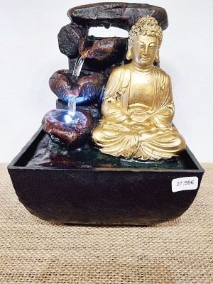 Fuente de agua decorativa Buda Dharma con luz LED fría macerox