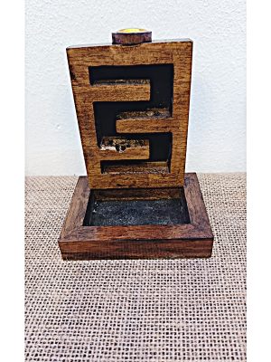 Incensario de reflujo rectangular en madera con niveles para humo en cascada macerox