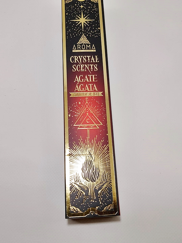 Incienso orgánico Aroma Crystal Ágata con muestras de mineral natural - Macerox