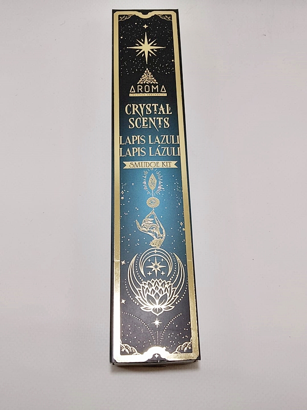 Incienso orgánico Aroma Crystal Lapis Lázuli con muestras de mineral azul - Macerox