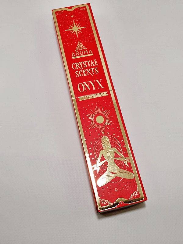 Incienso orgánico Aroma Crystal Ónix con muestras de mineral negro - Macerox