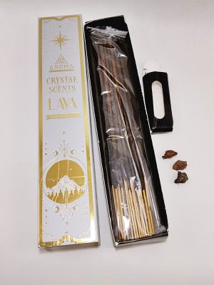 Incienso orgánico Aroma Crystal Lava Volcánica con piedras naturales - Macerox