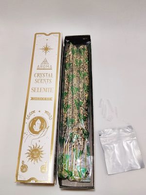 Incienso orgánico Aroma Crystal Selenita con muestras de mineral real - Macerox