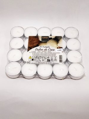 Pack 20 velas de té aromáticas Dulce de Coco macerox aroma tropical