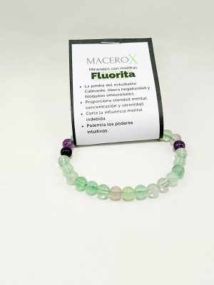 Pulsera de fluorita 6mm multicolor claridad mental y organización macerox