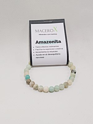 Pulsera de amazonita 6mm tonos turquesa calma y equilibrio emocional macerox