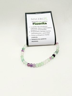 Pulsera de fluorita 4mm minimalista claridad mental y foco intuitivo macerox