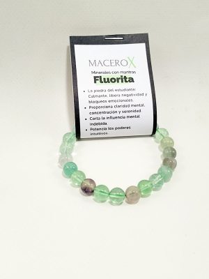 Pulsera de fluorita 8mm bandas de color claridad mental y foco intuitivo macerox