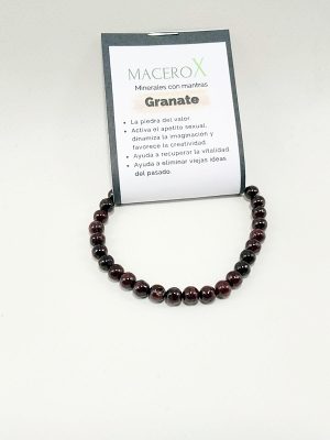 Pulsera de granate 6mm rojo profundo vitalidad y fuerza regeneradora macerox