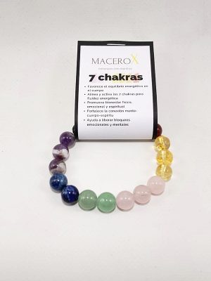 Pulsera de hombre 7 chakras 10mm alineación energética y equilibrio integral macerox
