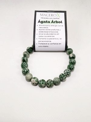 Pulsera de hombre ágata árbol 10mm calma y equilibrio emocional macerox