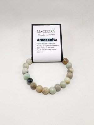 Pulsera de hombre amazonita 10mm calma y equilibrio emocional macerox