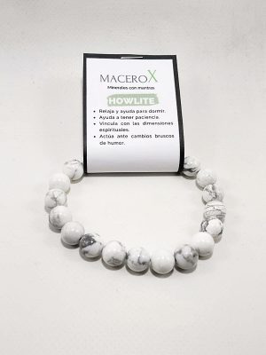 Pulsera de hombre howlite 10mm intención calma y equilibrio emocional macerox