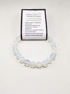 Pulsera de hombre opalina 10mm claridad mental e intuición macerox