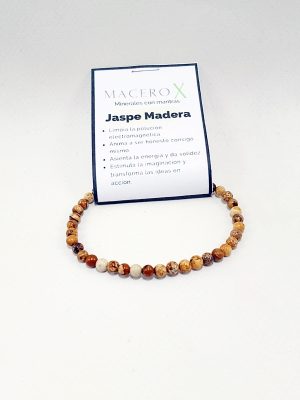 Pulsera de jaspe madera 4mm tonos tierra energía vital y fuerza macerox